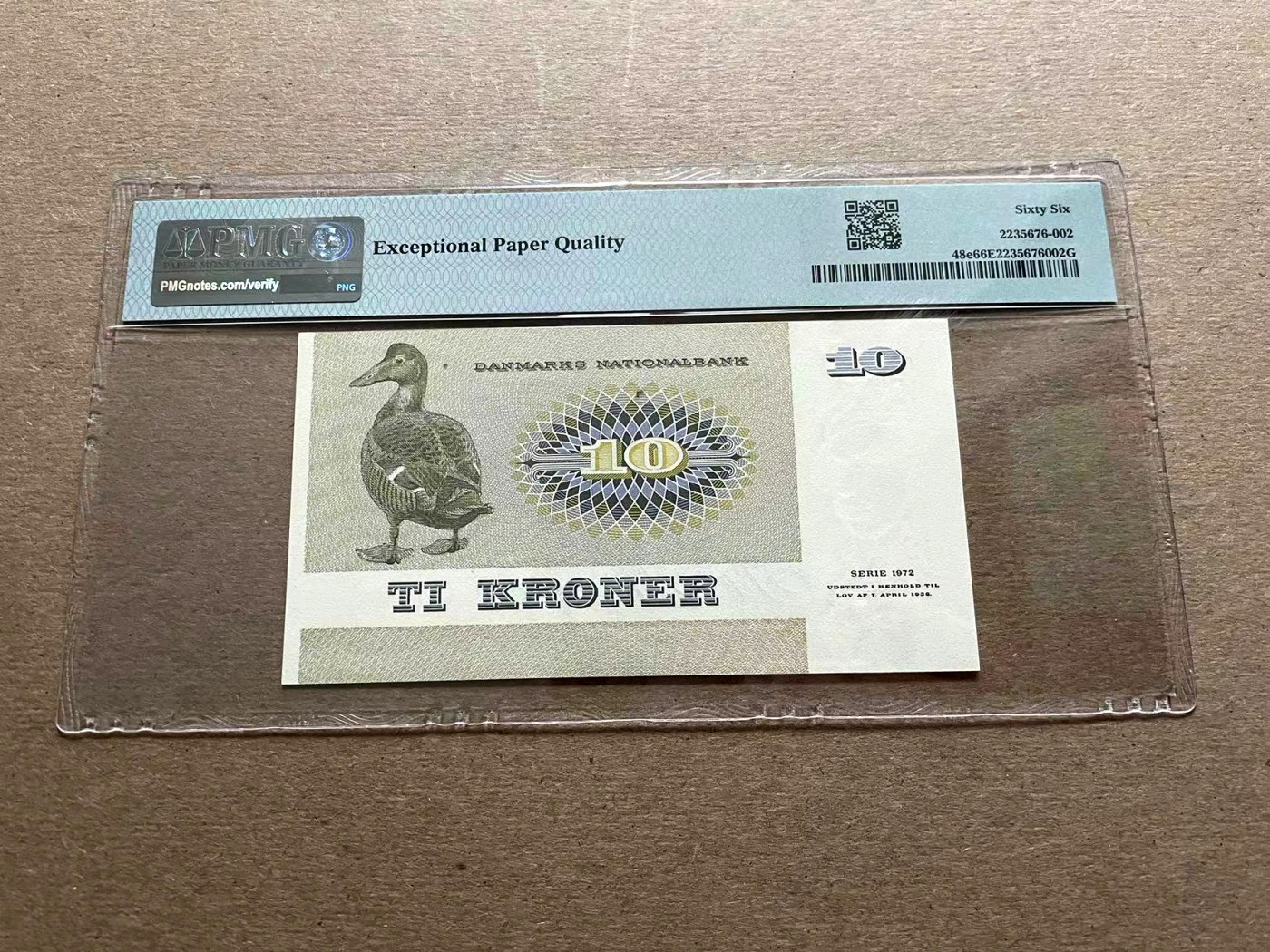 【Blue Auction】✨世界纸币精拍第401期【精】 【无47】丹麦 1975年10克朗 PMG66EPQ 