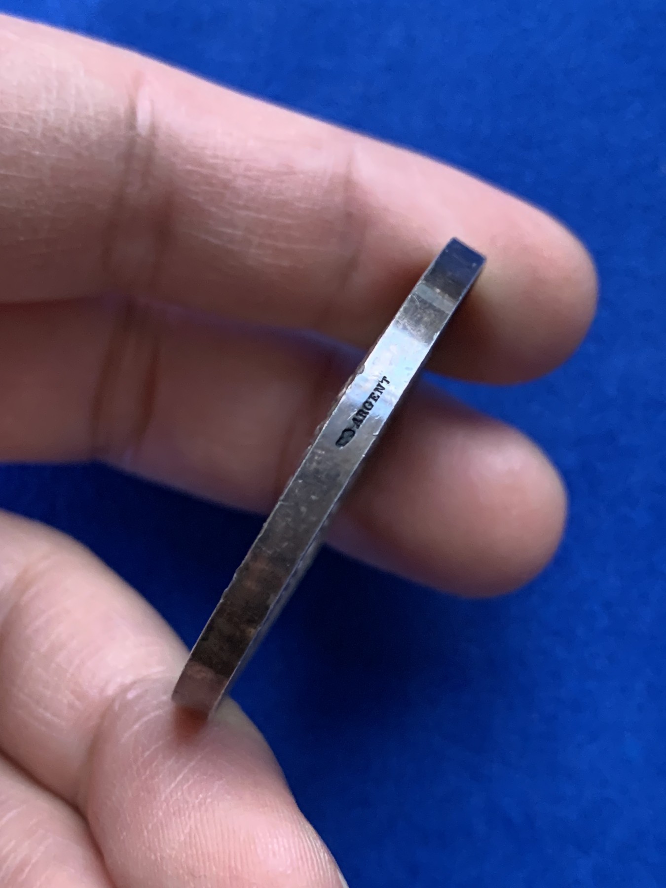 《竞宝斋》第221场-周日，周一 2场 (全场包邮) 法国1886年法兰西第三共和国 教育题材银章 直径41.5mm 39.1克 丰饶角边铭银标 未流通状态 五彩包浆