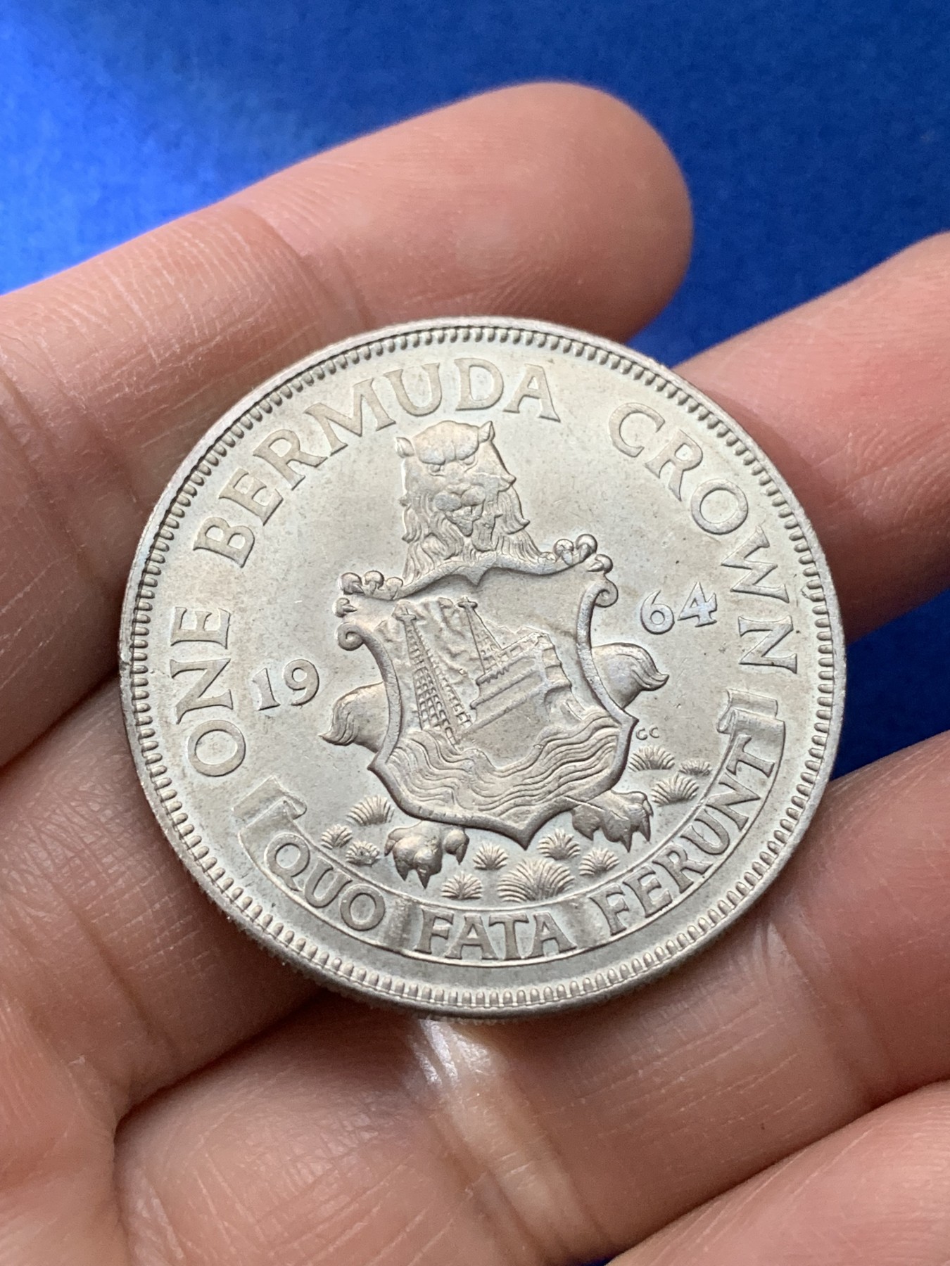 《竞宝斋》第221场-周日，周一 2场 (全场包邮) 百慕大1964年1克朗银币