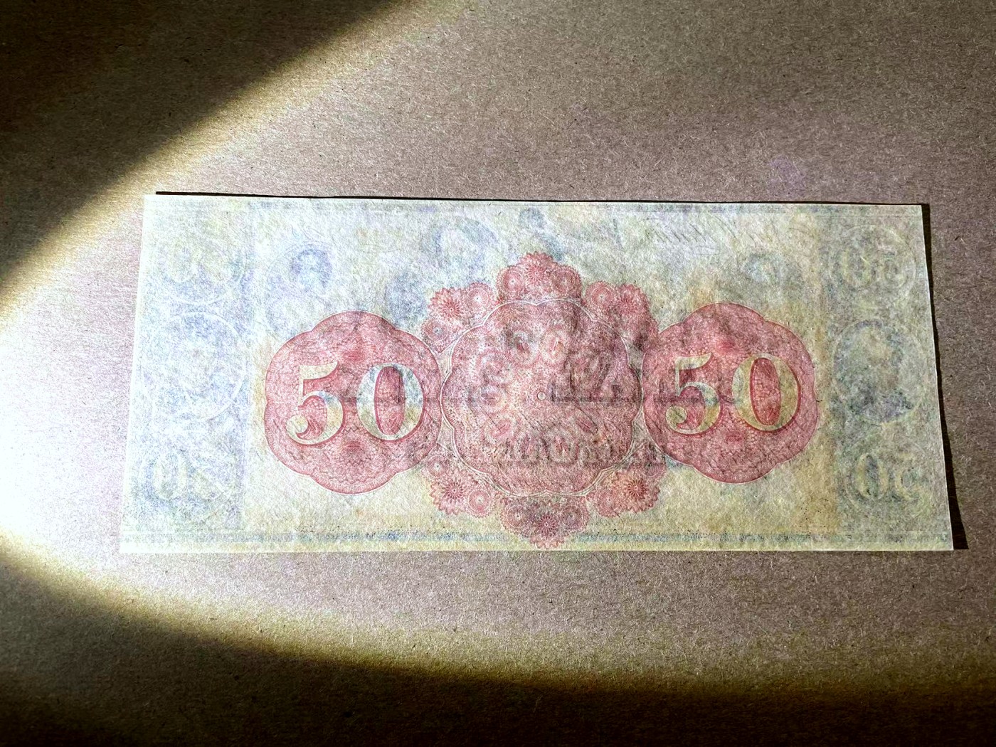 【Blue Auction】✨世界纸币精拍第401期【精】 美国 新奥尔良 18XX年50美金 众多人物 双面设计大票幅 红色套印 全新UNC