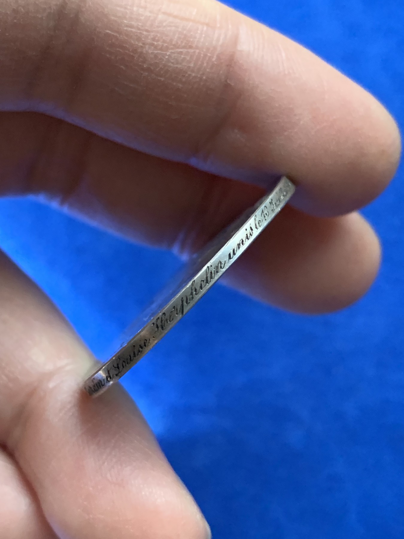 《竞宝斋》第221场-周日，周一 2场 (全场包邮) 1901年法国稀有婚礼银章 32.8毫米 16.5克 边铭 菱形 丰饶角argent银标