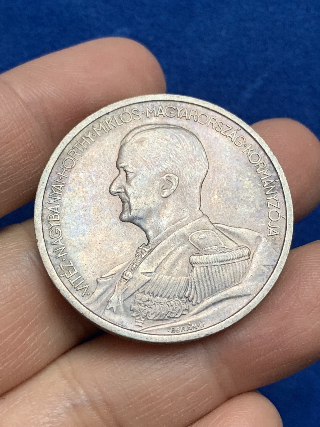 《竞宝斋》第221场-周日，周一 2场 (全场包邮) 匈牙利摄政王霍尔蒂1939年5潘果双天使银币