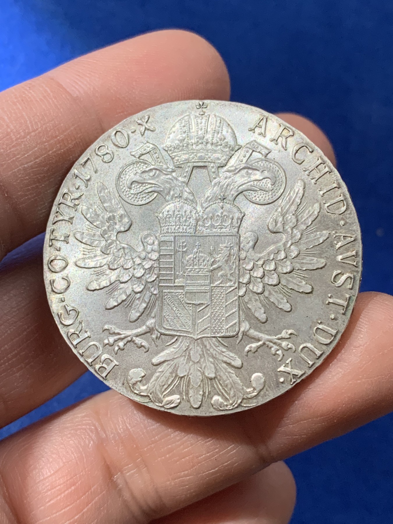 《竞宝斋》第221场-周日，周一 2场 (全场包邮) 1780年奥地利大奶妈玛利亚特蕾莎1泰勒银币 后铸版