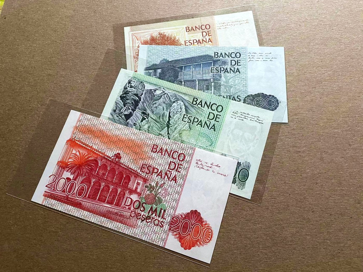 【Blue Auction】✨世界纸币精拍第401期【精】 【一组4张】西班牙200-2000比塞塔 UNC/UNC-