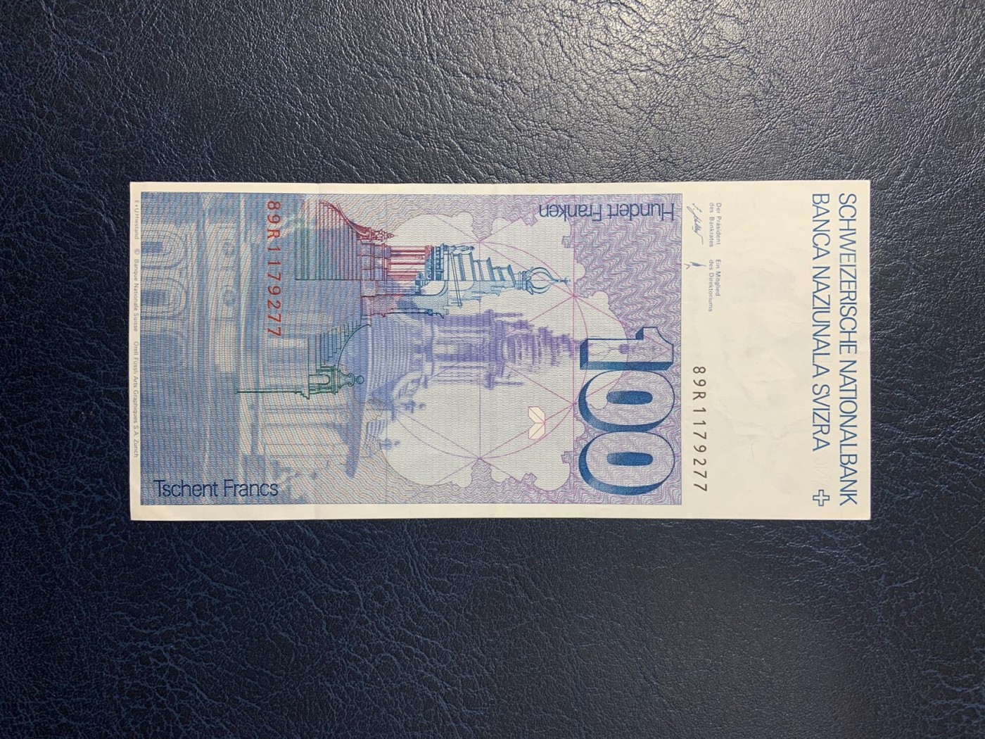 收藏联盟Quantum Auction 第308期拍卖  瑞士1989年100法郎 非全新 品相如图