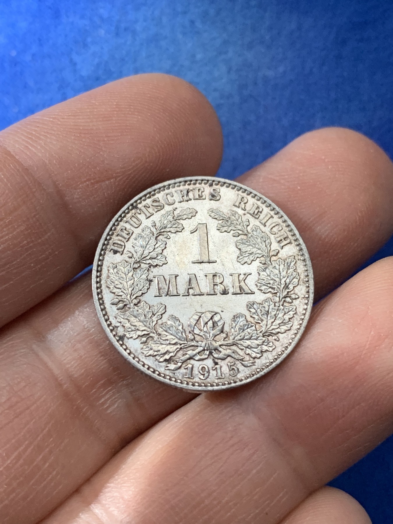 《竞宝斋》第221场-周日，周一 2场 (全场包邮) 德国1915年双翅鹰1马克银币 可送评状态