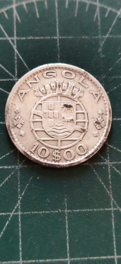 外国硬币初藏散币银币第12场(每周1场，周四上拍) - 葡属安哥拉10埃斯库多银币1955年。