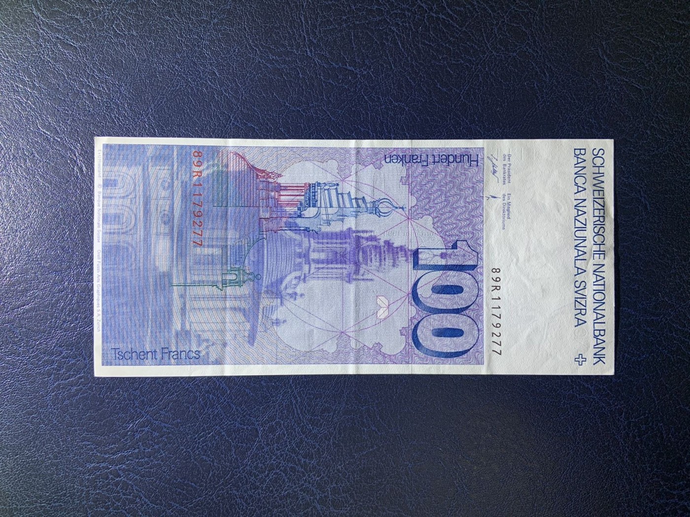 收藏联盟Quantum Auction 第308期拍卖  瑞士1989年100法郎 非全新 品相如图