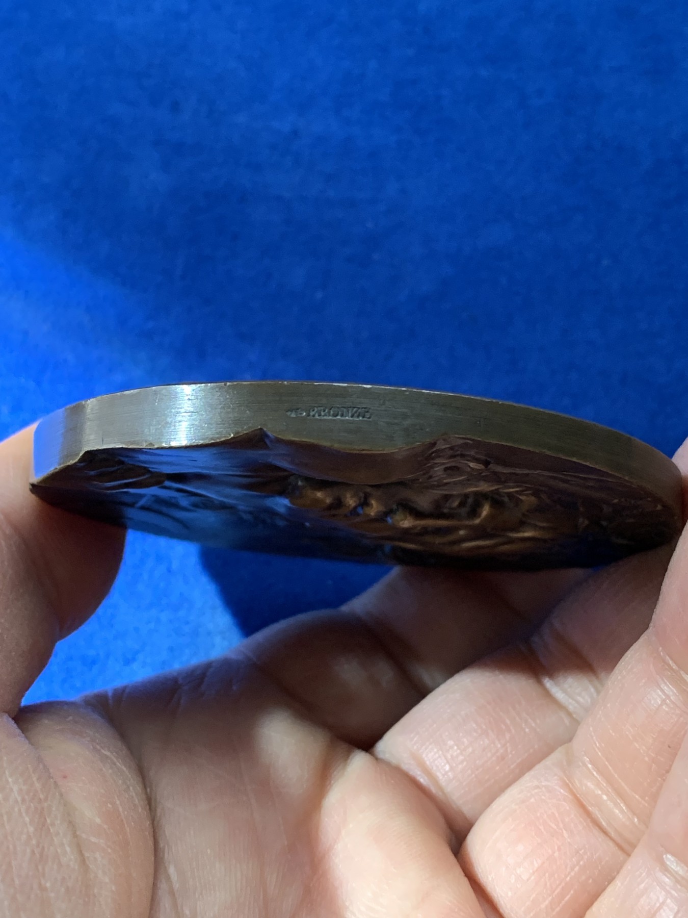 《竞宝斋》第221场-周日，周一 2场 (全场包邮) 法国大铜章（奥菲斯）大师库德雷Coudray 边铭丰饶角Bronze 68.8毫米 141.5克