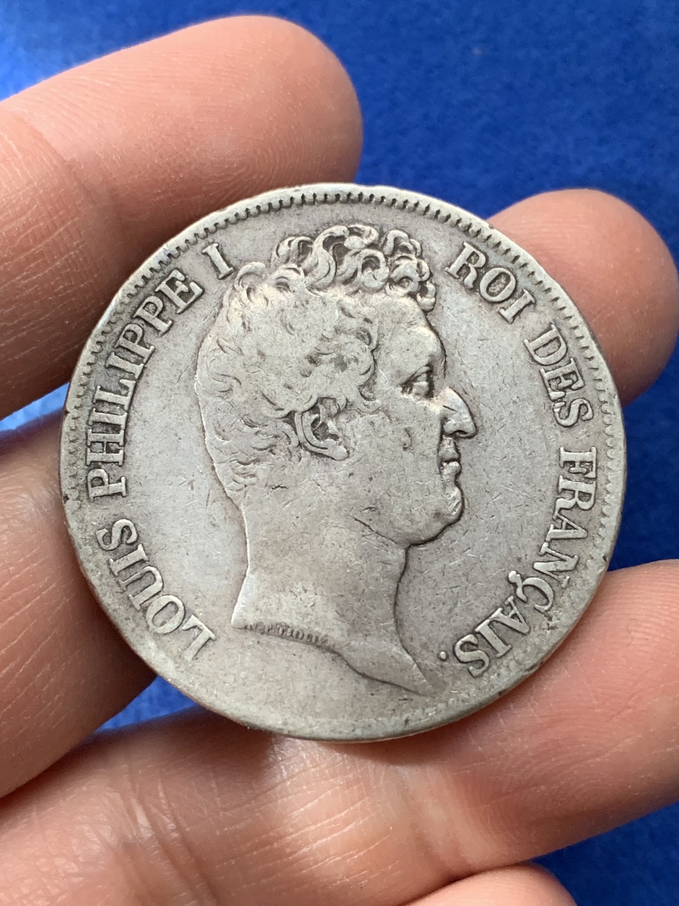 《竞宝斋》第221场-周日，周一 2场 (全场包邮) 法国 1831年 菲利普 小头版 5法郎银币 原味包浆