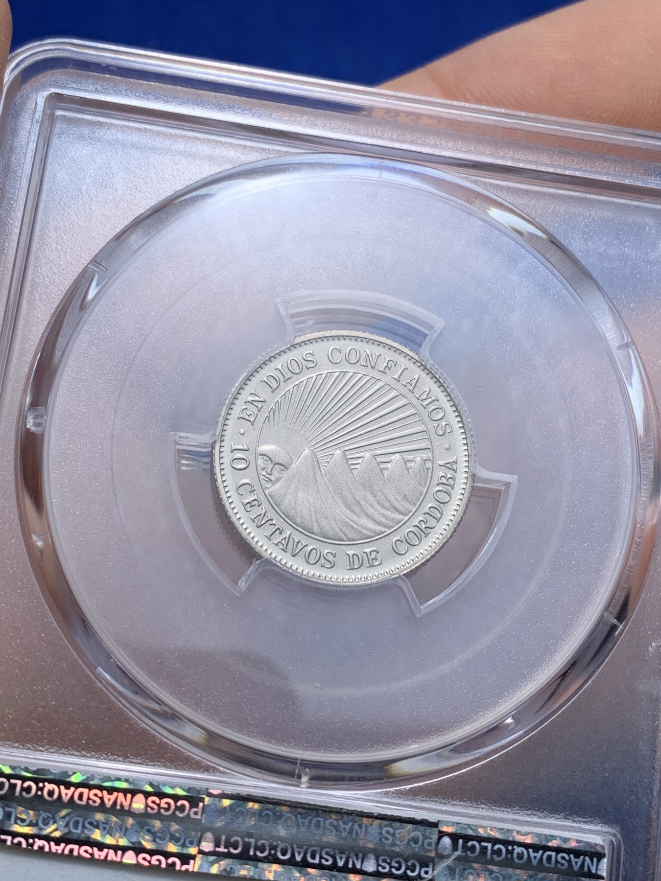 《竞宝斋》第221场-周日，周一 2场 (全场包邮) PCGS金盾 PR68DCAM 尼加拉瓜1972年南美太阳神10分精制镍币