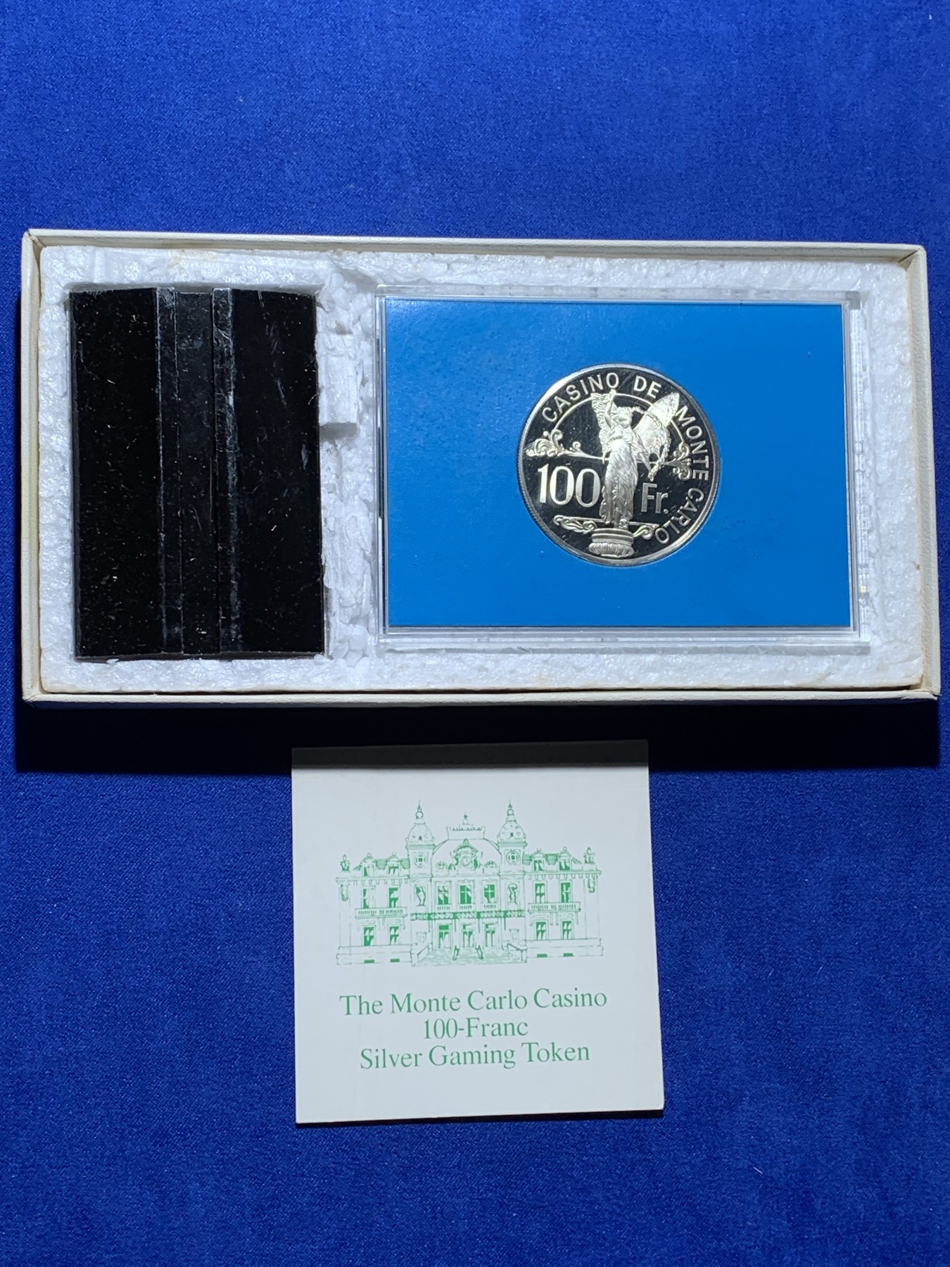 《竞宝斋》第221场-周日，周一 2场 (全场包邮) 摩纳哥-蒙特卡罗区域100法郎银质代用币 (富兰克林监铸 ) 含证书