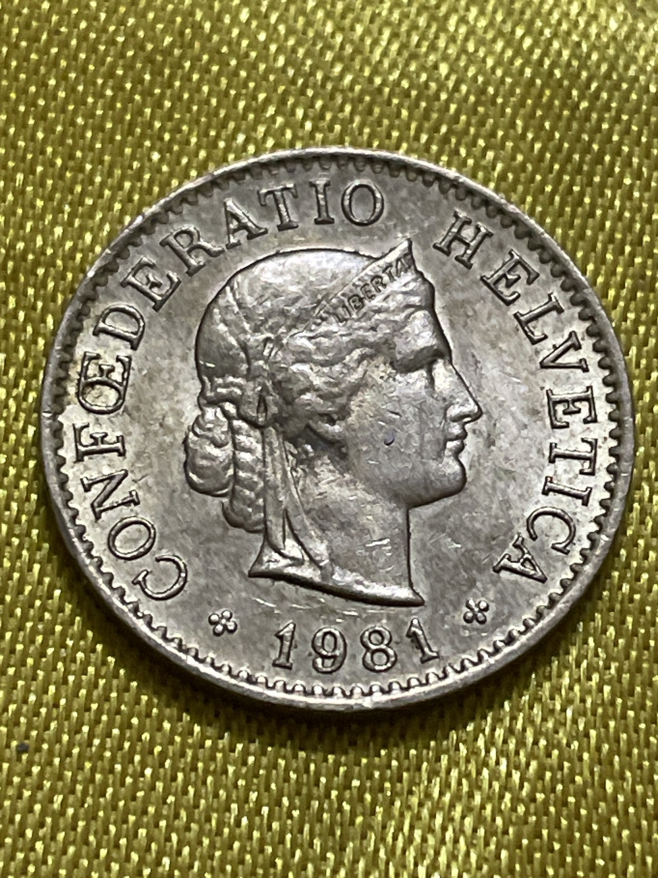 神仙姐姐散币好品专场第十期（无佣金，预留三期自动发出 1981年瑞士5生丁黄铜币