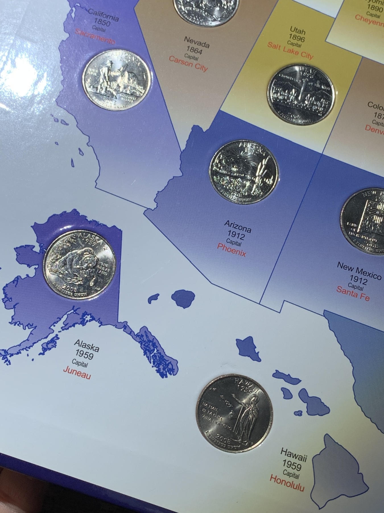 《竞宝斋》第221场-周日，周一 2场 (全场包邮) 美国50州25美分纪念套币 全新品相 带原装册子