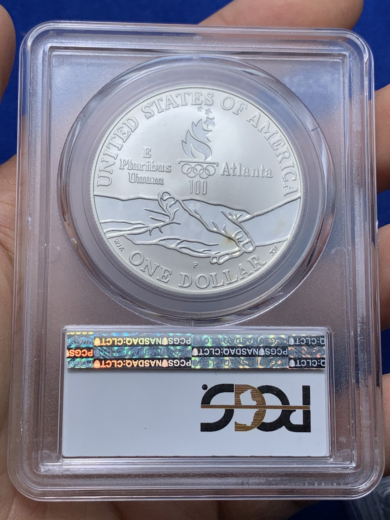 《竞宝斋》第221场-周日，周一 2场 (全场包邮) PCGS-PR69 美国1995年残奥会1美元精制纪念银币 ，PROOF全新镜面状态精制币，状态极佳，更高评级数量才25枚。