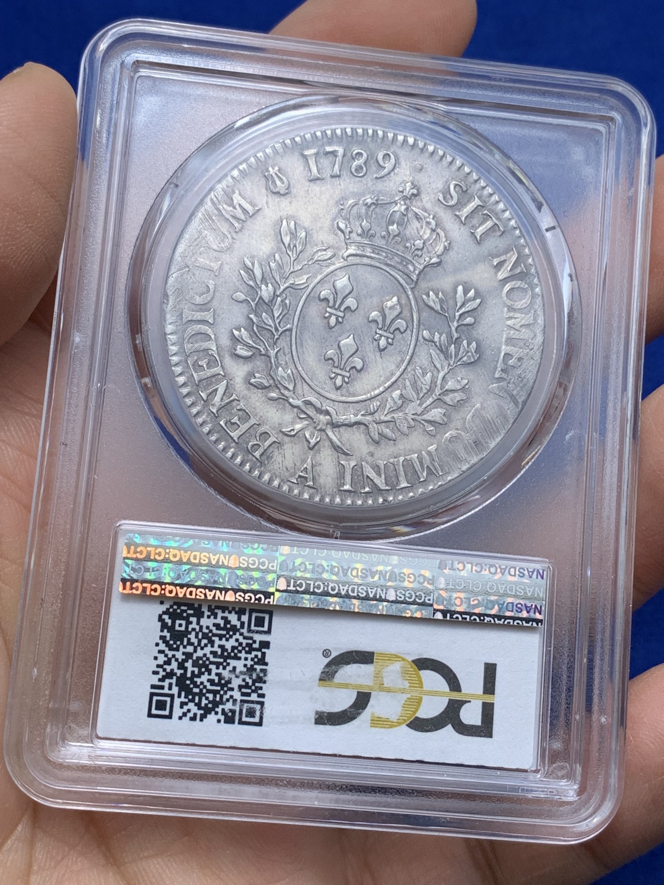 《竞宝斋》第221场-周日，周一 2场 (全场包邮) PCGS-MS63 法国1789年法国大革命路易十六埃居 全品深打 好品极其难得 人物状态绝了