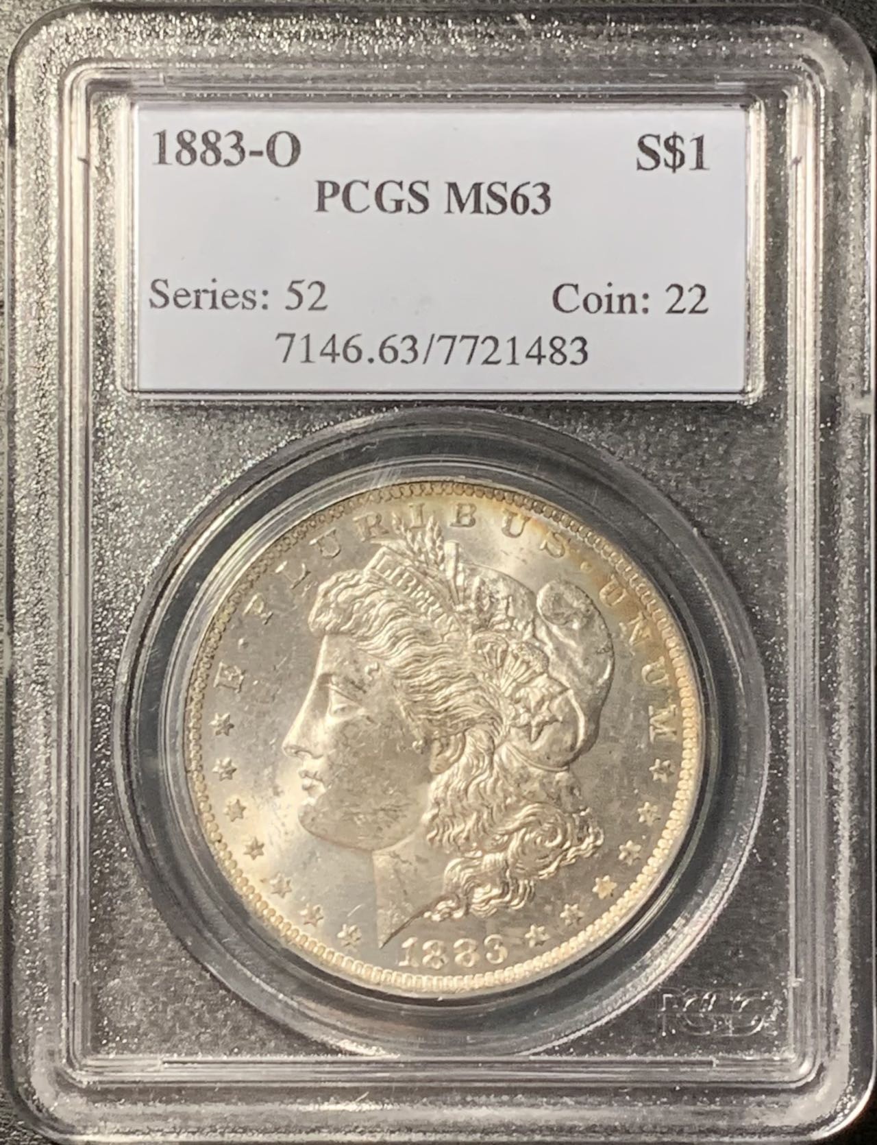 紫瑗钱币——第329期拍卖 美国 1883年 O版 摩根 大头妹 1美元 银币 PCGS MS63 早期老盒