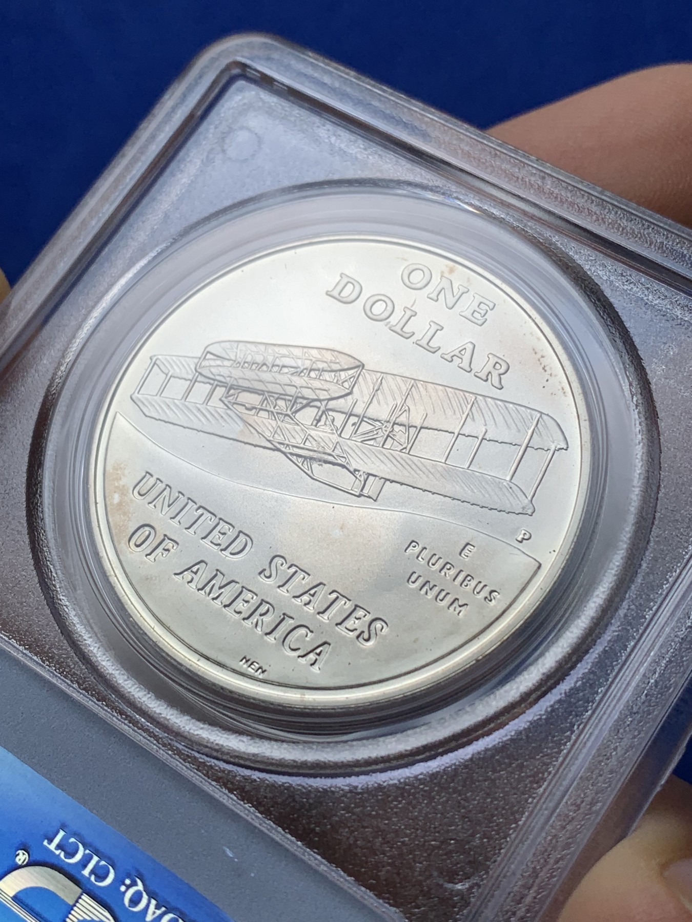 《竞宝斋》第221场-周日，周一 2场 (全场包邮) PCGS-MS69 美国2003年首次飞行百年纪念银币