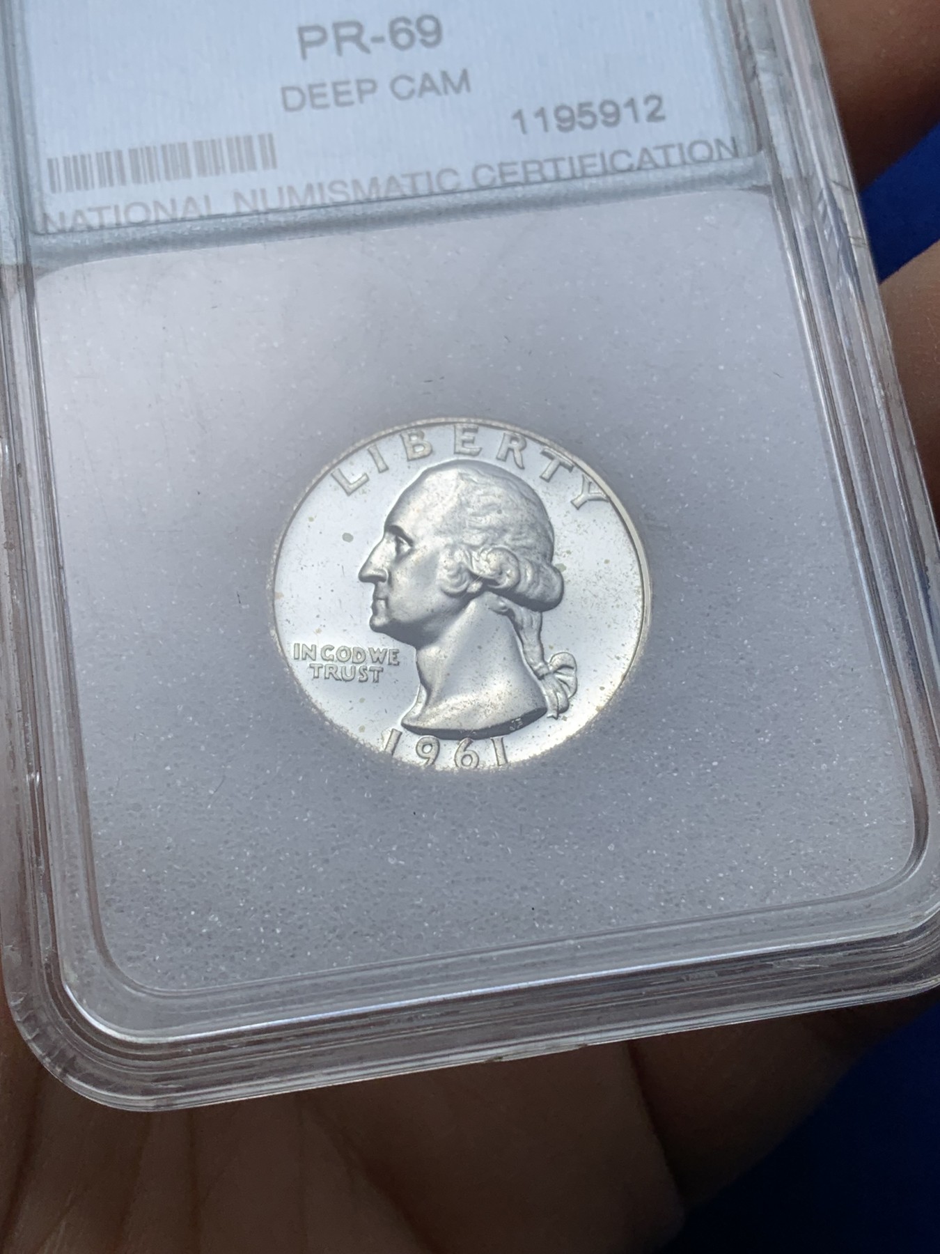 《竞宝斋》第221场-周日，周一 2场 (全场包邮) 两枚一组 NNC PR69 Deep Cameo 美国1961与1962精制25美分银币 品相完美