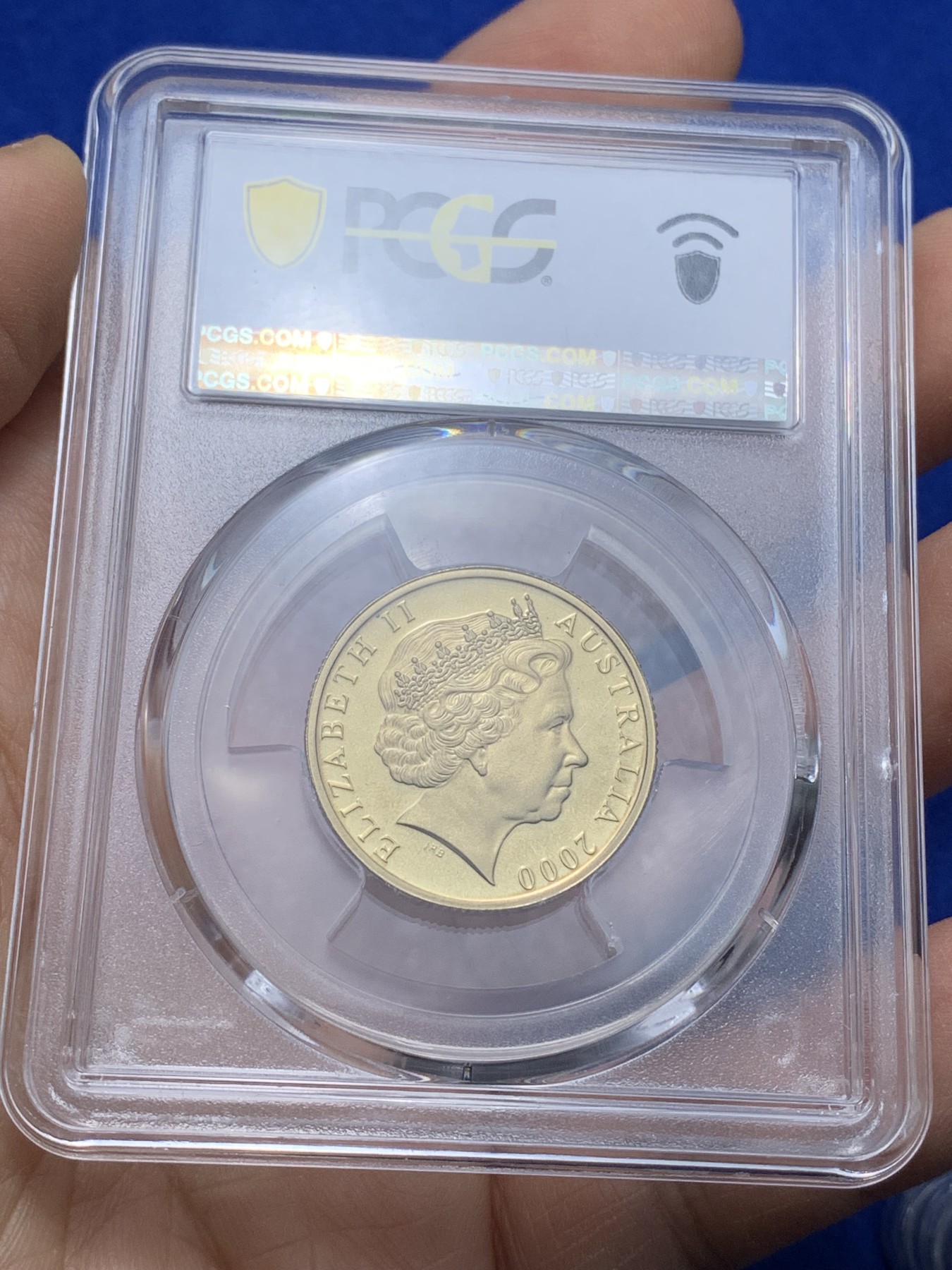 《竞宝斋》第221场-周日，周一 2场 (全场包邮) PCGS金盾 PR69DCAM 澳大利亚2000年1元袋鼠精制铜币