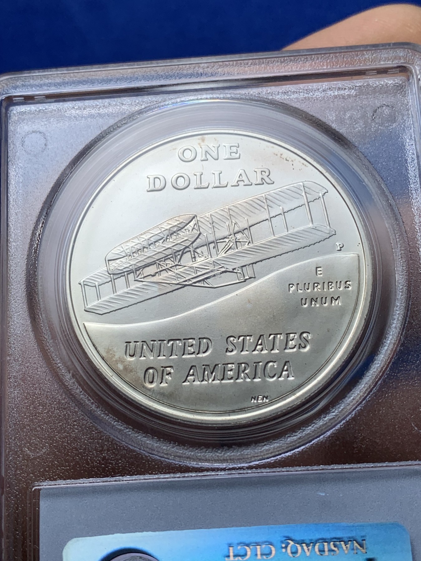 《竞宝斋》第221场-周日，周一 2场 (全场包邮) PCGS-MS69 美国2003年首次飞行百年纪念银币