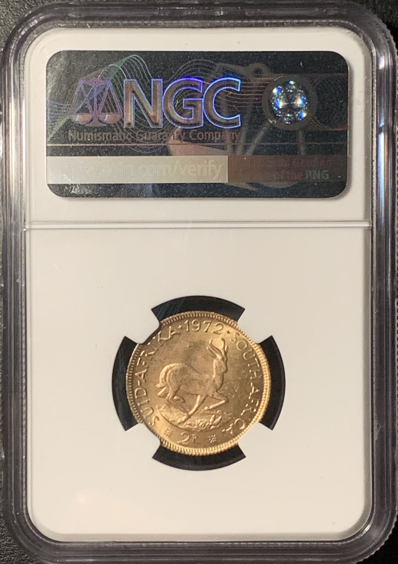 紫瑗钱币——第329期拍卖 南非 1972年 里贝克·扬·范里贝克 2兰特 金币 NGC MS65