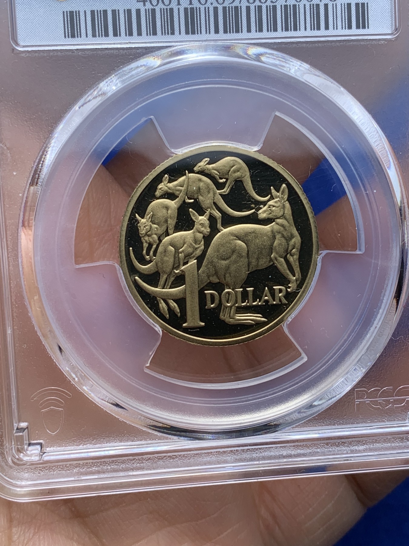 《竞宝斋》第221场-周日，周一 2场 (全场包邮) PCGS金盾 PR69DCAM 澳大利亚2000年1元袋鼠精制铜币