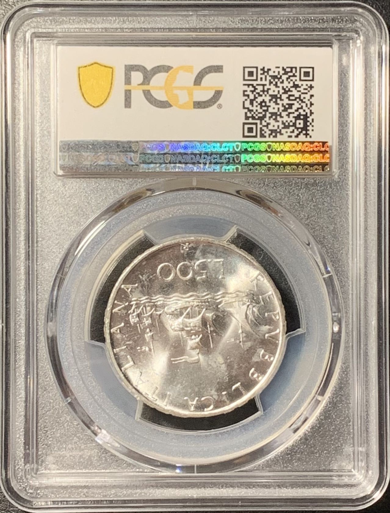紫瑗钱币——第329期拍卖 意大利 1966年 少女与帆船 500里拉 银币 PCGS MS65