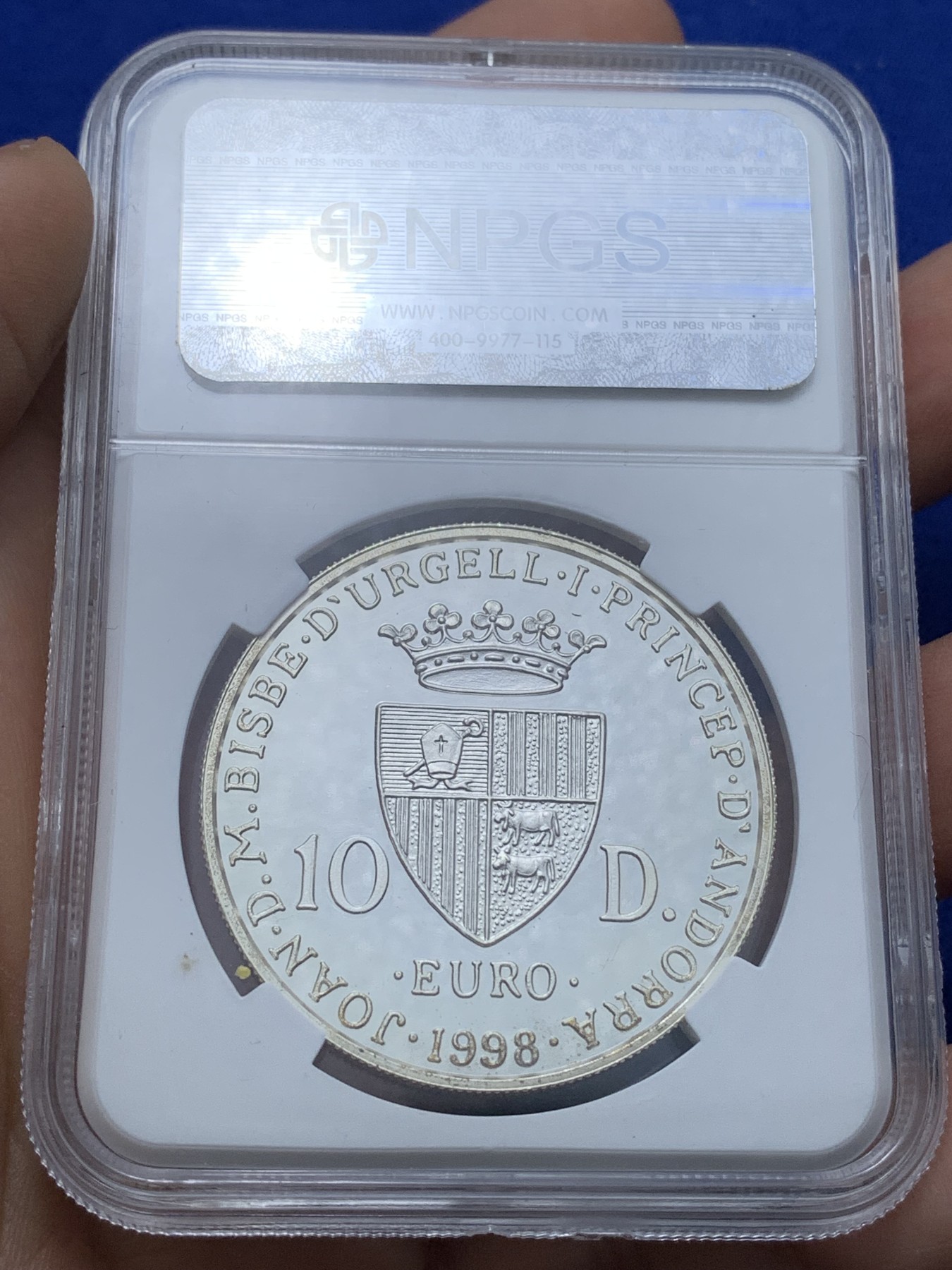 《竞宝斋》第221场-周日，周一 2场 (全场包邮) 安道尔1998年欧罗巴女神战车获奖银币(2000年最佳艺术币) -10欧 (1盎司）