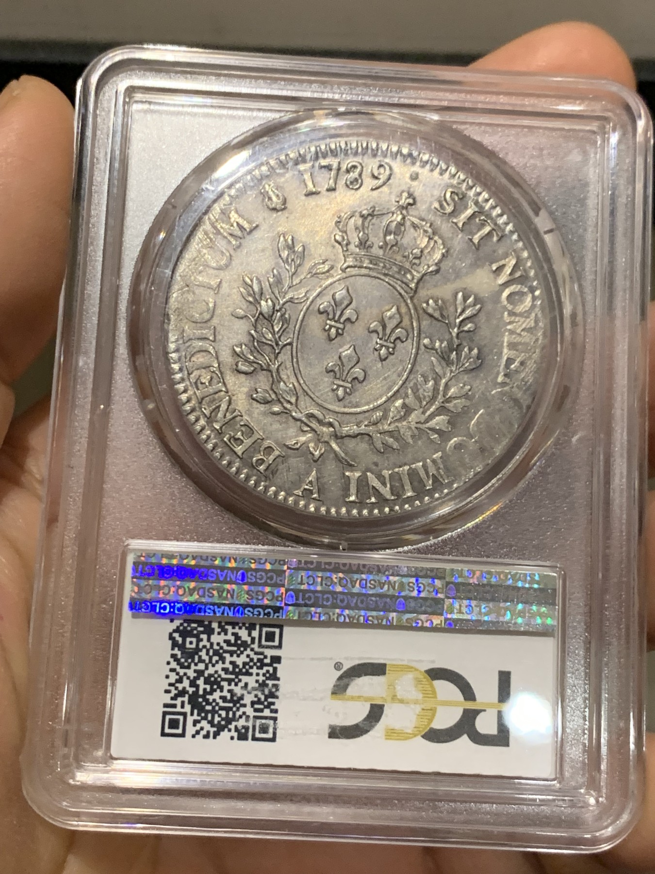 《竞宝斋》第221场-周日，周一 2场 (全场包邮) PCGS-MS63 法国1789年法国大革命路易十六埃居 全品深打 好品极其难得 人物状态绝了