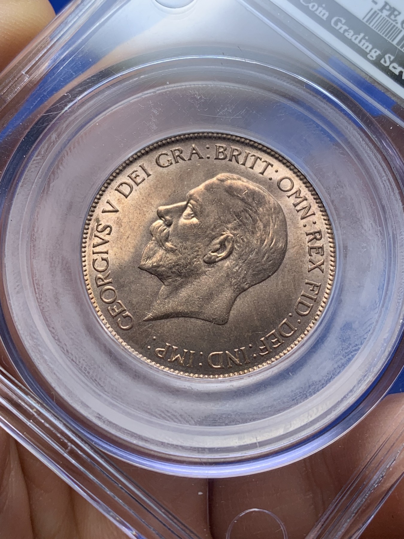 《竞宝斋》第221场-周日，周一 2场 (全场包邮) CGS-UNC-82 英国1936年乔治五世1便士，相当于P盒64分 满铜光