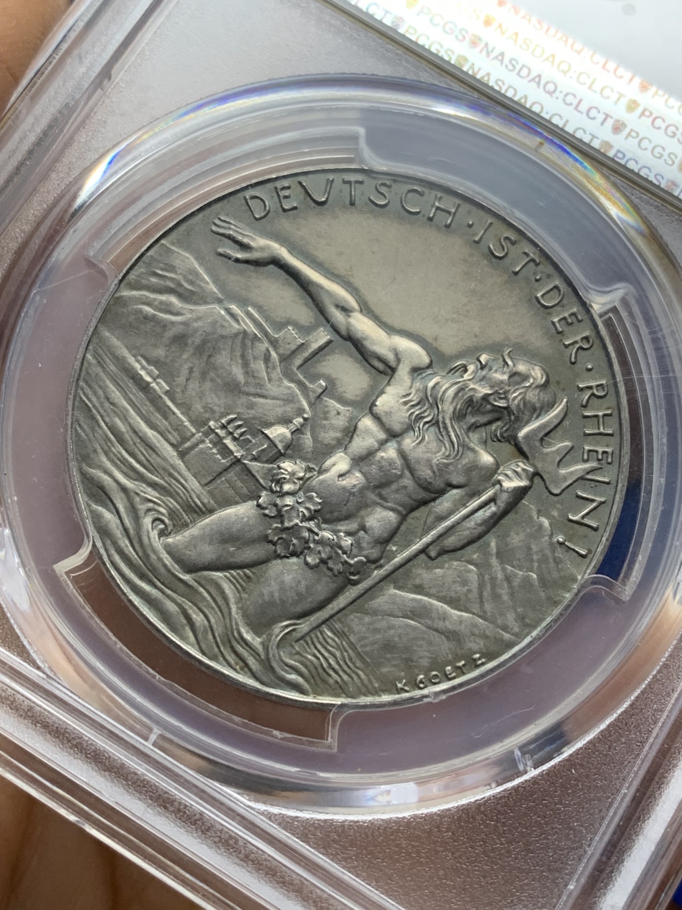 《竞宝斋》第221场-周日，周一 2场 (全场包邮) PCGS SP65 1930年 德国海神章 磨砂版，卡尔哥茨设计名誉品 无敌冠军分