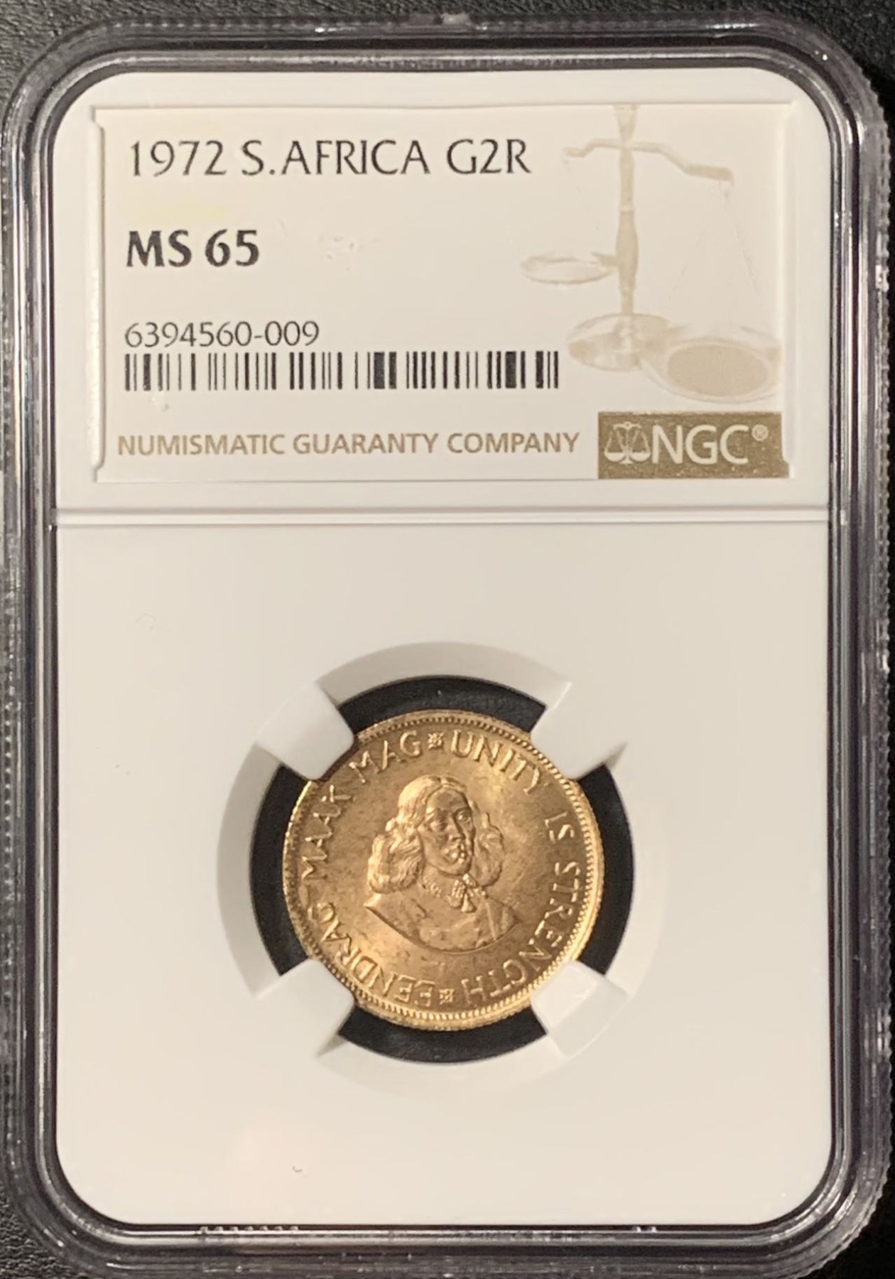 紫瑗钱币——第329期拍卖 南非 1972年 里贝克·扬·范里贝克 2兰特 金币 NGC MS65