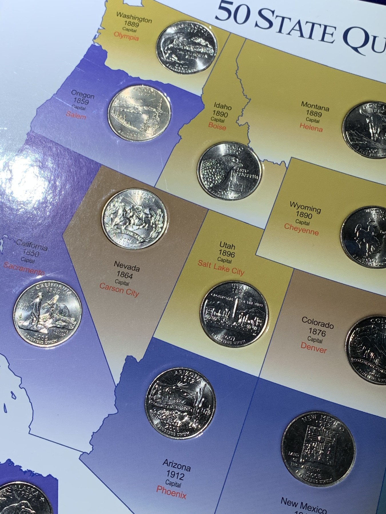 《竞宝斋》第221场-周日，周一 2场 (全场包邮) 美国50州25美分纪念套币 全新品相 带原装册子