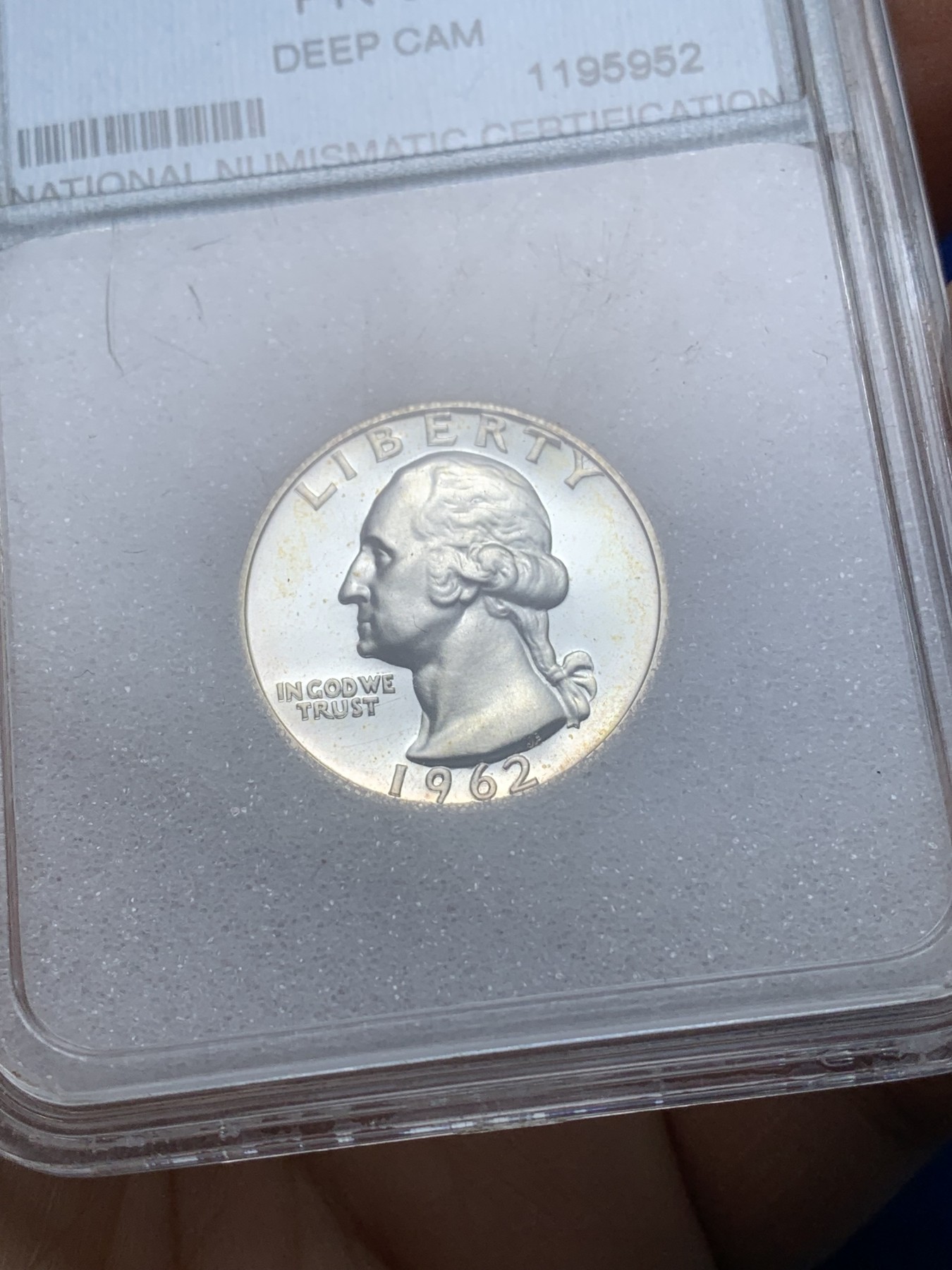 《竞宝斋》第221场-周日，周一 2场 (全场包邮) 两枚一组 NNC PR69 Deep Cameo 美国1961与1962精制25美分银币 品相完美