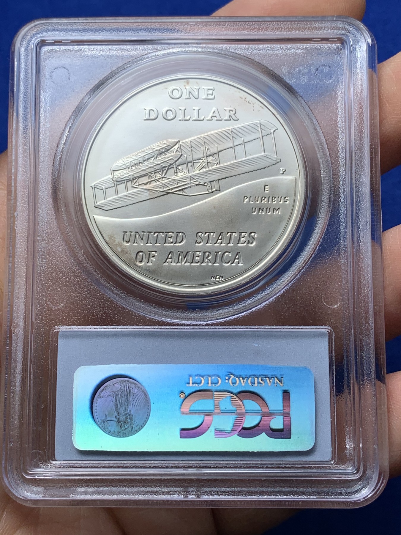 《竞宝斋》第221场-周日，周一 2场 (全场包邮) PCGS-MS69 美国2003年首次飞行百年纪念银币