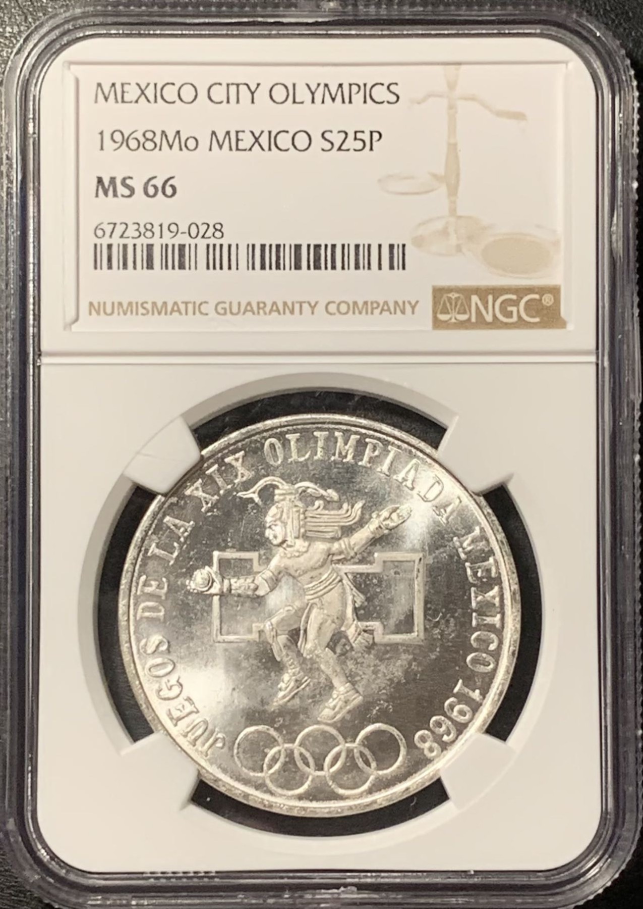 紫瑗钱币——第329期拍卖 墨西哥 1968年 墨西哥城奥运会 25比索 银币 NGC MS66