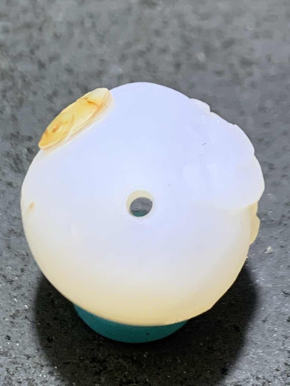 精美高玉化亚光海洋玉髓手工俏色巧雕一心向佛太极阴阳鱼意境随形圆珠一个！