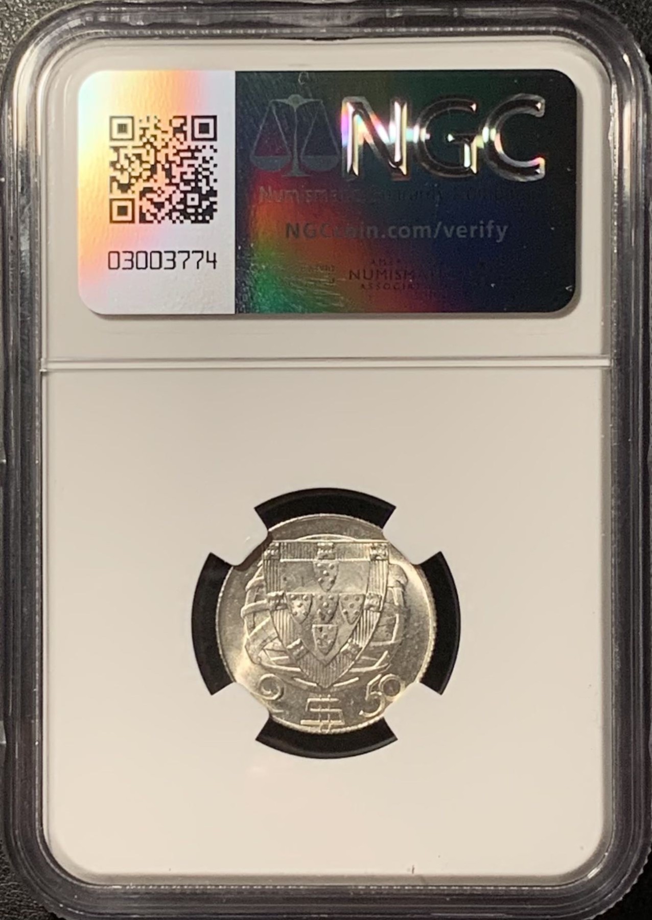 紫瑗钱币——第329期拍卖 葡萄牙 1951年 帆船 2.5埃斯库多 银币 NGC MS66