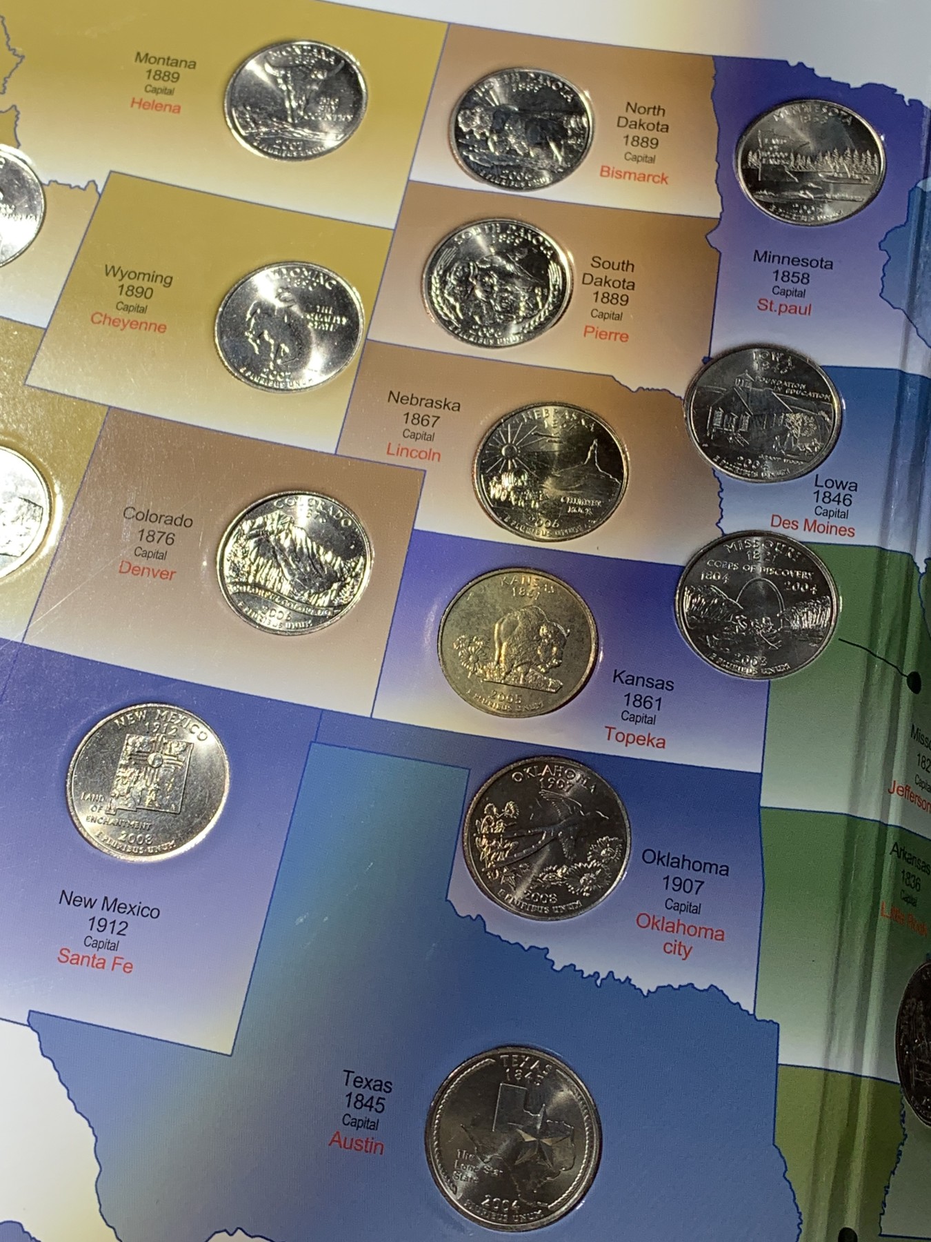 《竞宝斋》第221场-周日，周一 2场 (全场包邮) 美国50州25美分纪念套币 全新品相 带原装册子