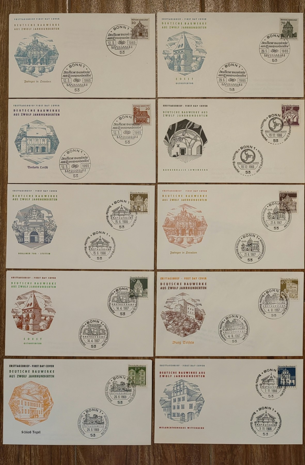 多国邮品🌞放大漏💥🔥💥组合专场 第③⑤场 德国普鲁士建筑系列（不同颜色）精品 20件（收集不容易难得）