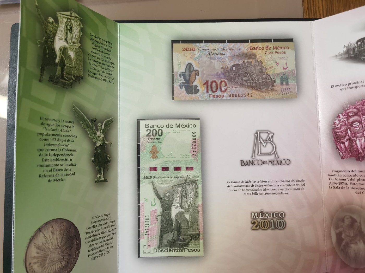 Immortal auction 纪念钞场 墨西哥2010年同号纪念钞，Unc带册