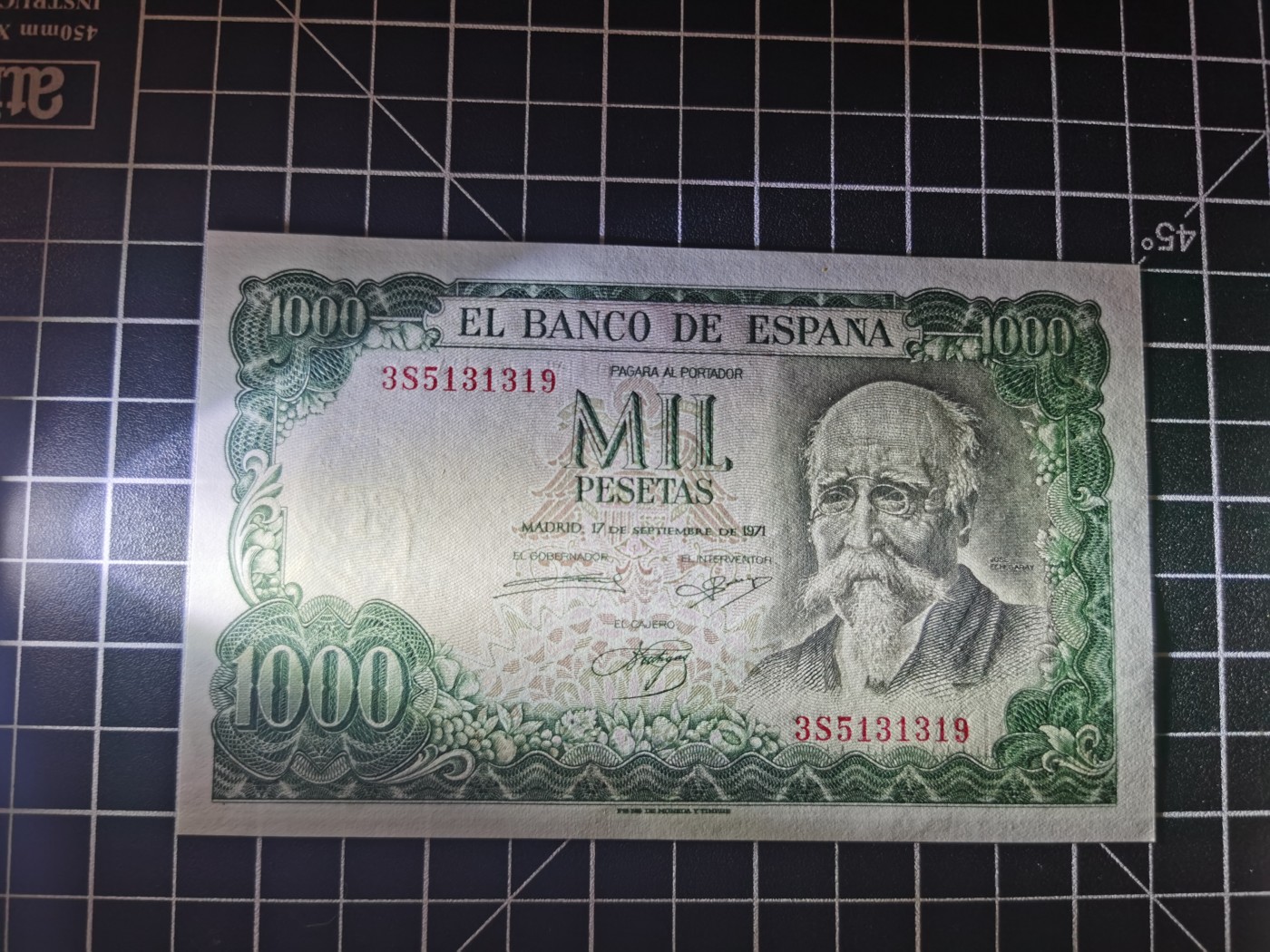 Immortal auction 纪念钞场 西班牙1000，经典雕刻，Unc