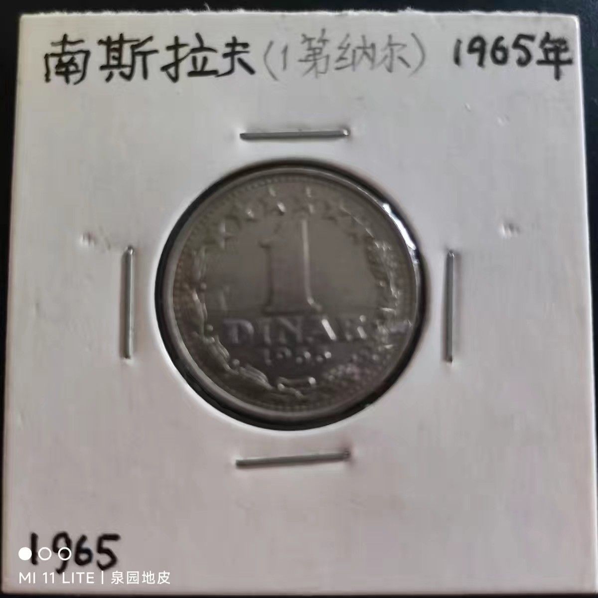 231204 南斯拉夫硬币1第纳尔 1965年22mm外国硬币 实物拍摄21306