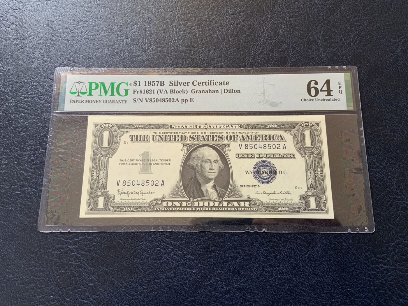 收藏联盟Quantum Auction 第309期拍卖  美国1957年1元银币券 PMG64e