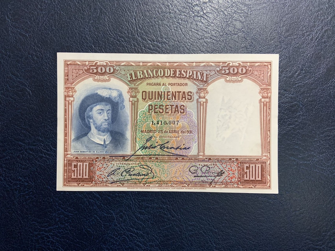 收藏联盟Quantum Auction 第309期拍卖  西班牙1931年500比塞塔 品相UNC-