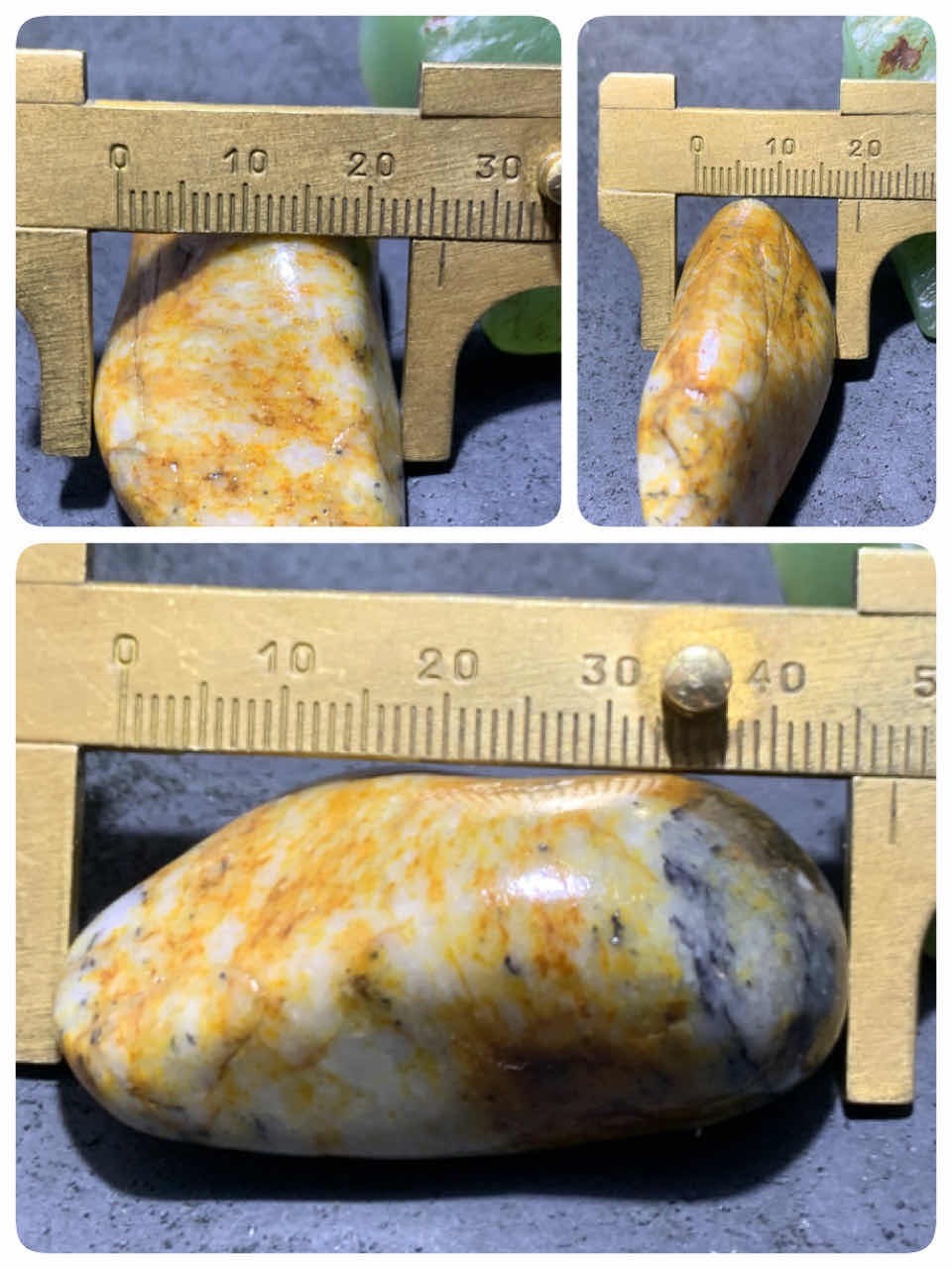精美和田玉青花洒金皮独籽一颗，