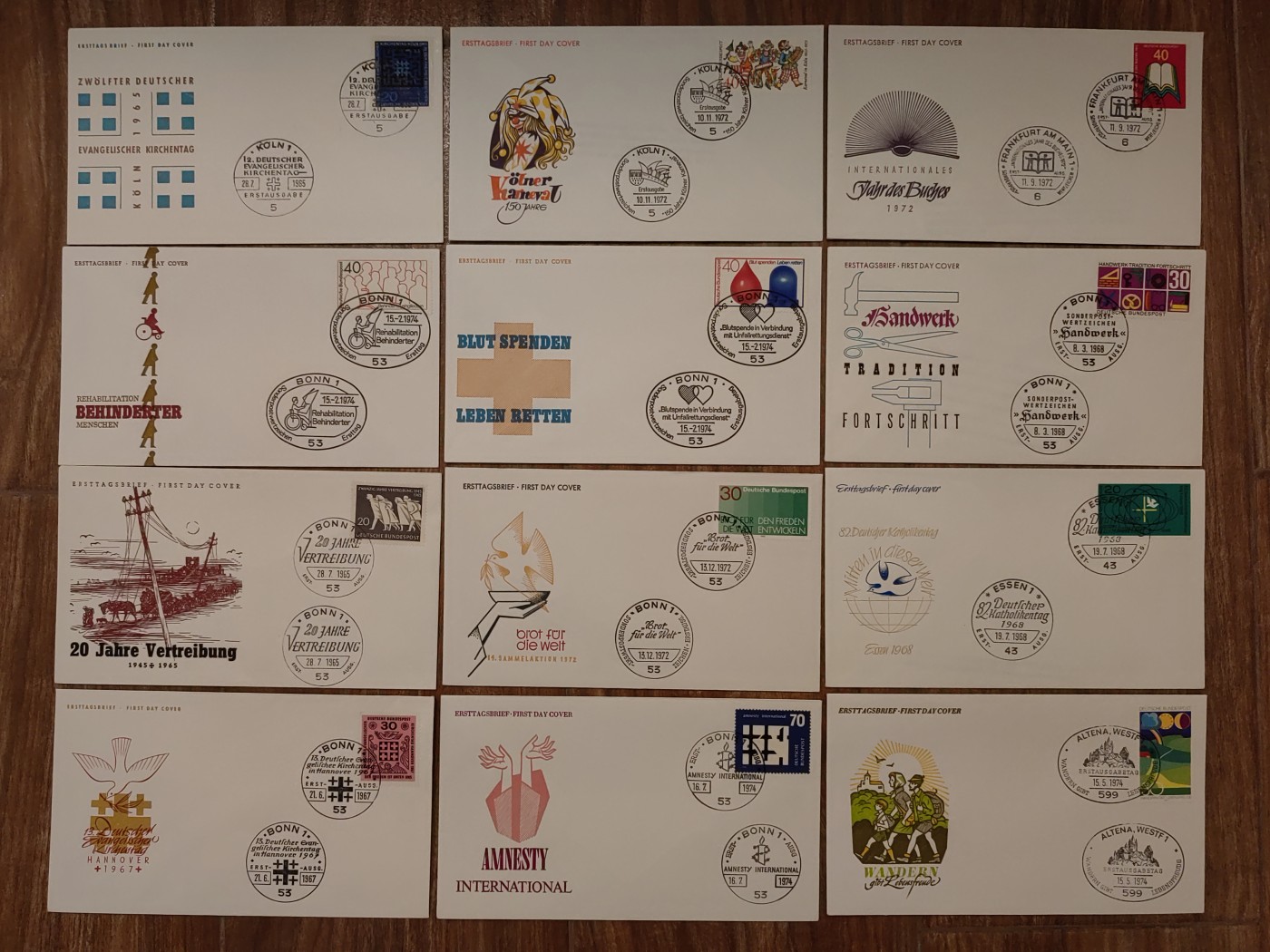 多国邮品🌞放大漏💥🔥💥组合专场 第③⑤场 德国不同主题首日封12件（雪白全新）