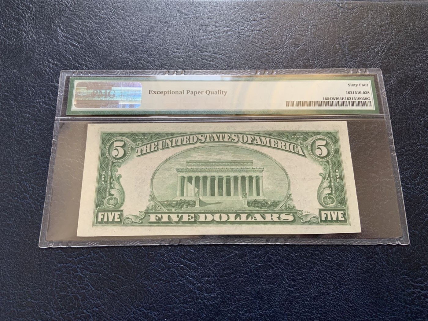 收藏联盟Quantum Auction 第308期拍卖  美国1934年5元银币券 PMG64e
