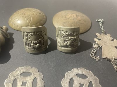 海外回流精品拍卖（五一专场） 回流清代民国银件铜件一组
